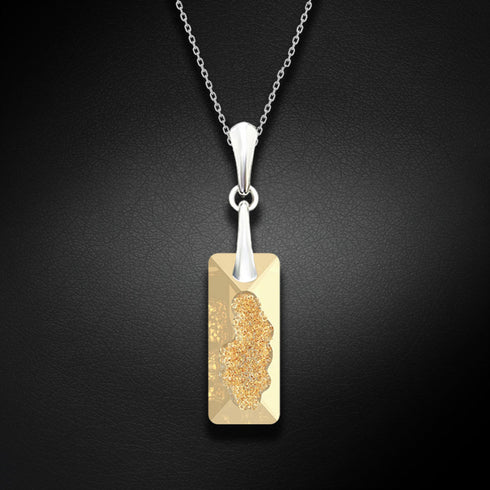 Серебряный комплект «Растущий Кристалл II (Golden Shadow)" с кристаллами Swarovski™